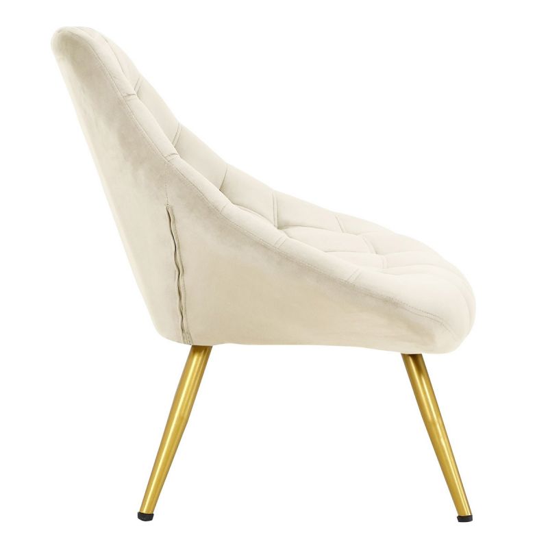 Paris Prix - Fauteuil Design En Velours "orios" 102cm Beige