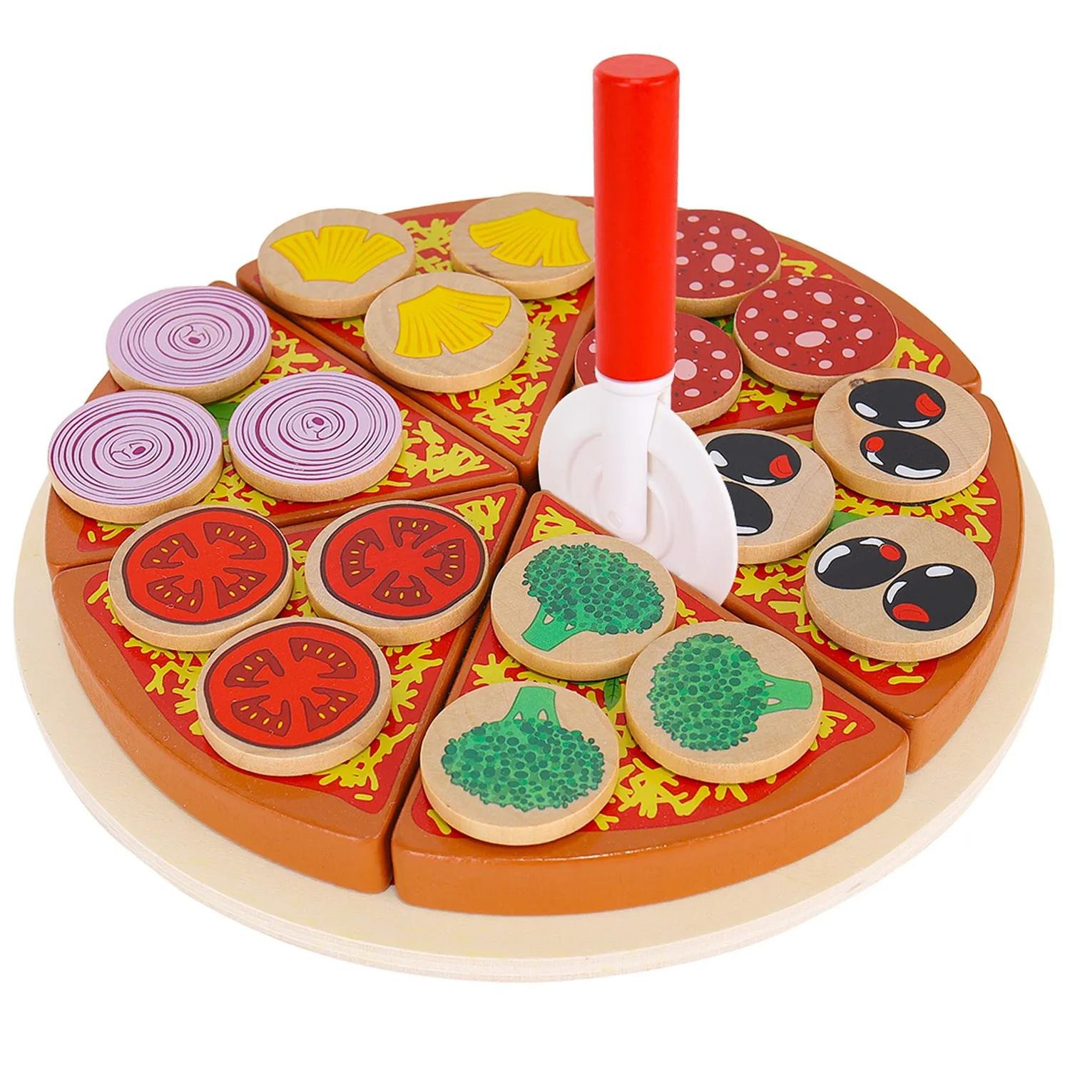 Pizza Jouet En Bois - 27 Pièces