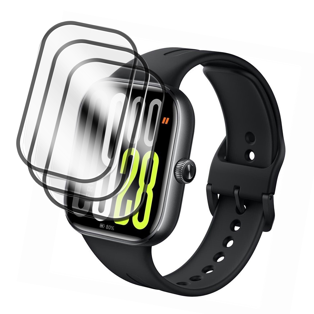 Lot De 3 Verres Trempé Pour Xiaomi Redmi Watch 5 2.07 - Film De Protection Avec Bordures Noir - Visiodirect