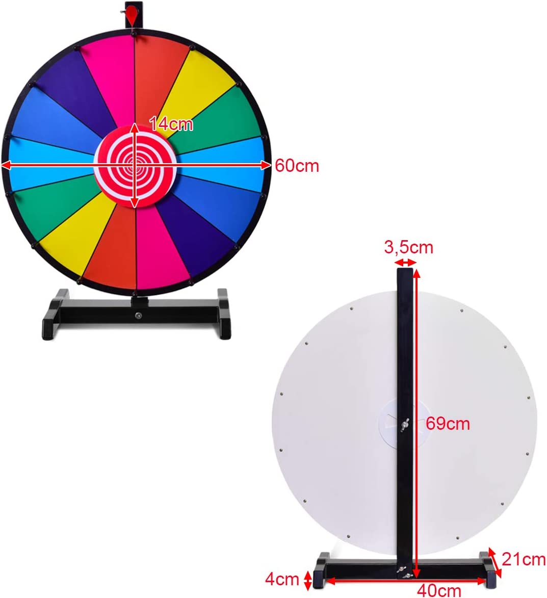 Costway  Prize Wheel, Roue De La Fortune 24 Pouces (diamètre De 46cm)