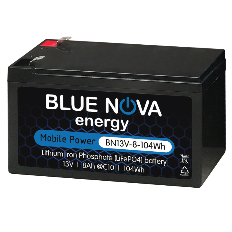 Blue Nova Energy - Lithium Iron Phosphate 13V - 8Ah -104Wh Battery