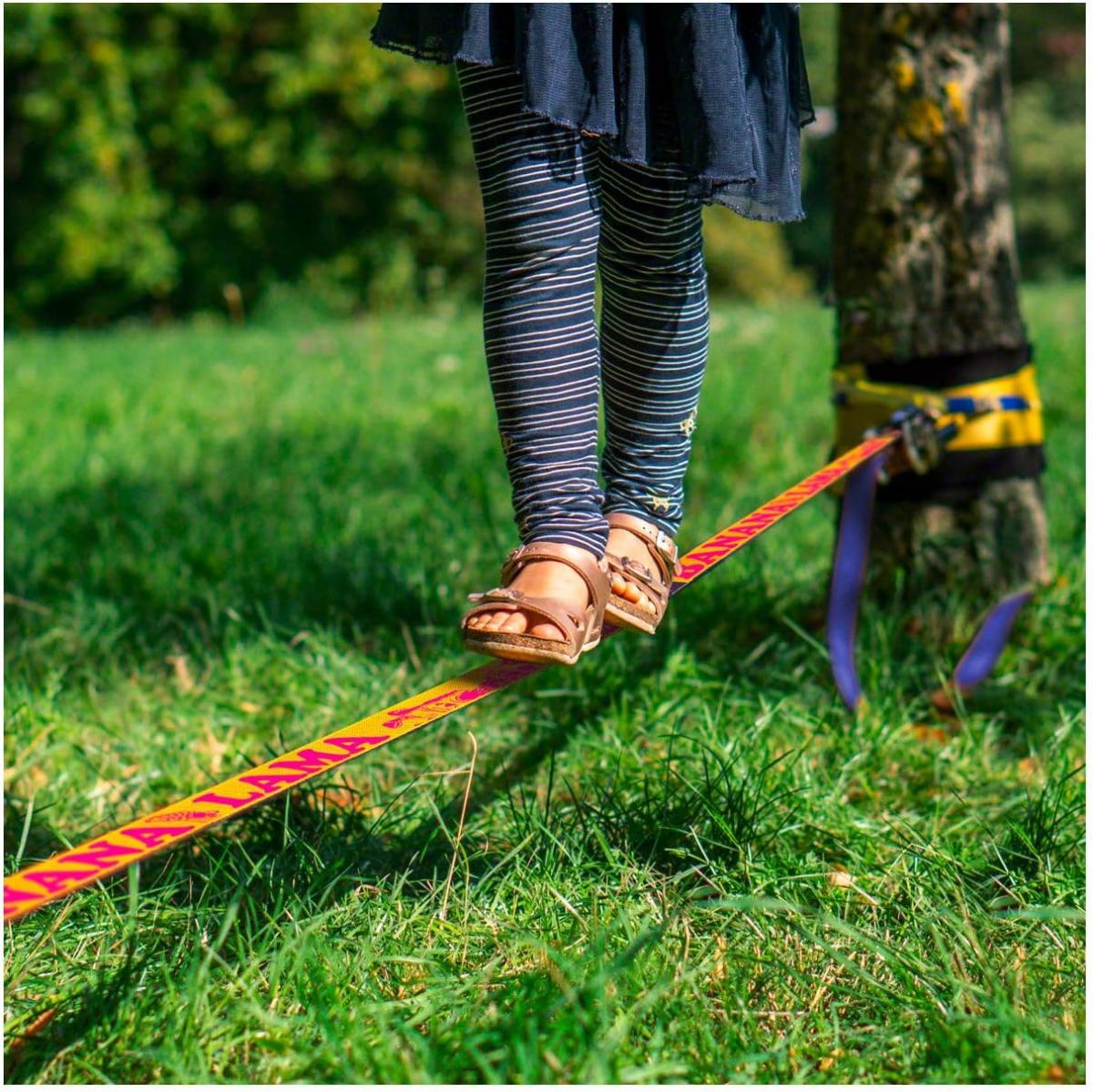 Set Slackline Banana Lama - Protection D'arbre -15m