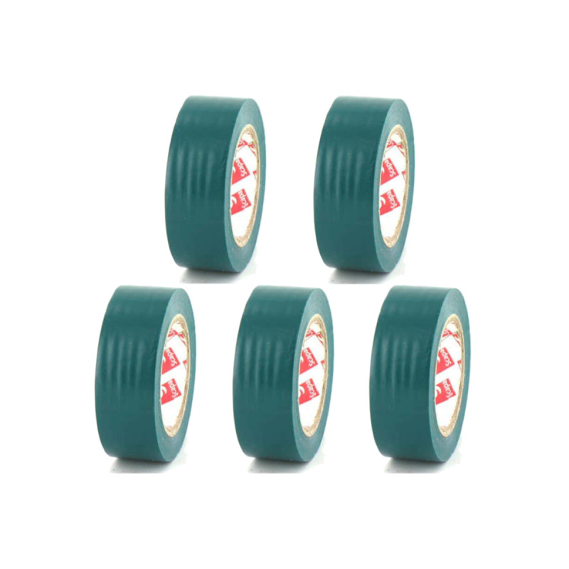 Lot De 5 Rubans Adhésifs Électriques Scapa - Pvc - Vert - 15mm - 2702v-15