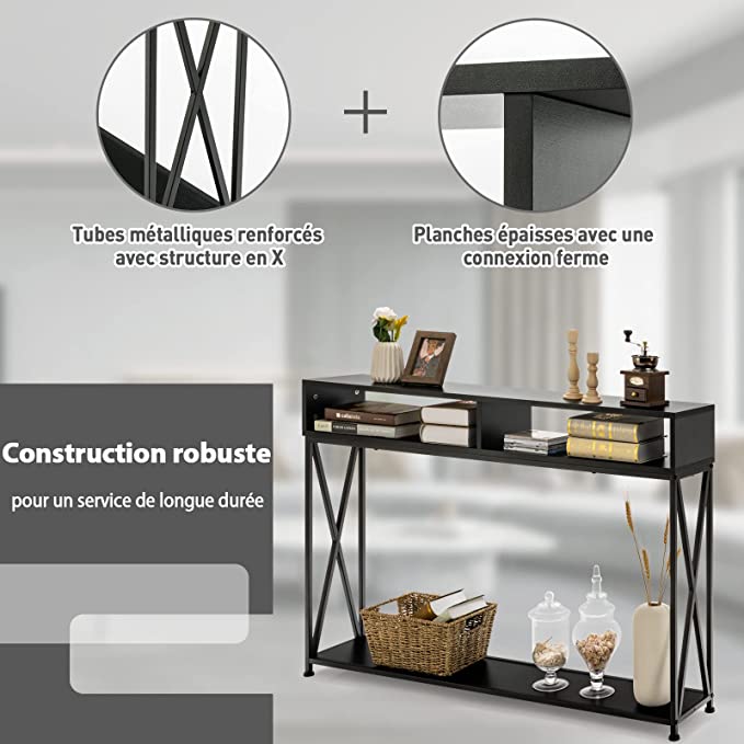 Costway Table Console Meuble D'entrée De Style Industriel