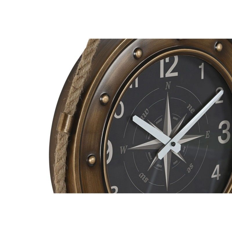 Horloge Murale Dkd Home Decor 43 X 8 X 71 Cm Verre Noir Doré Fer (2 Unités)