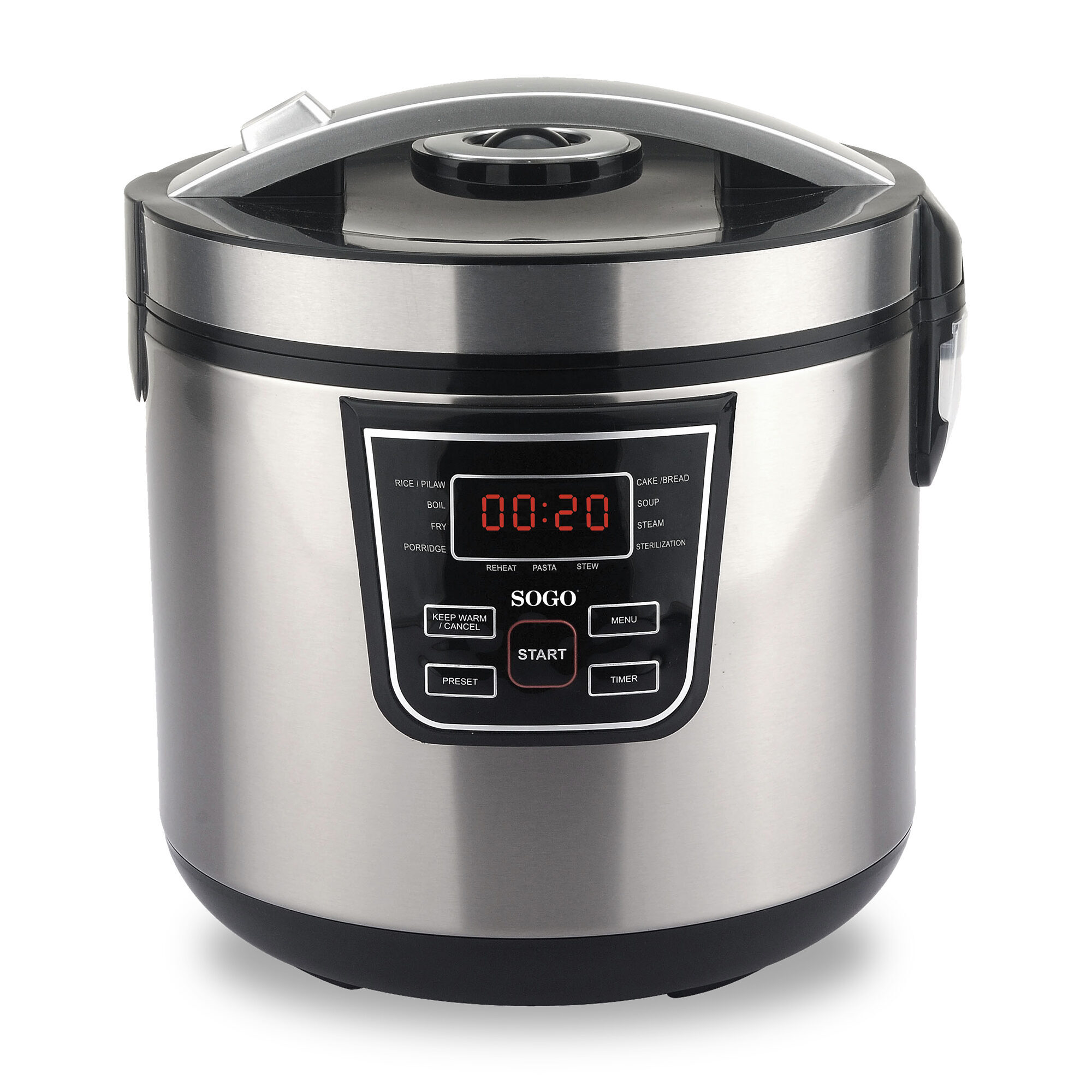 Image of SOGO Robot da Cucina Multifunzione 5L – 11 Programmi, LCD, Timer, Antiaderente, Acciaio Inox, Cottura 3D, Accessori Inclusi