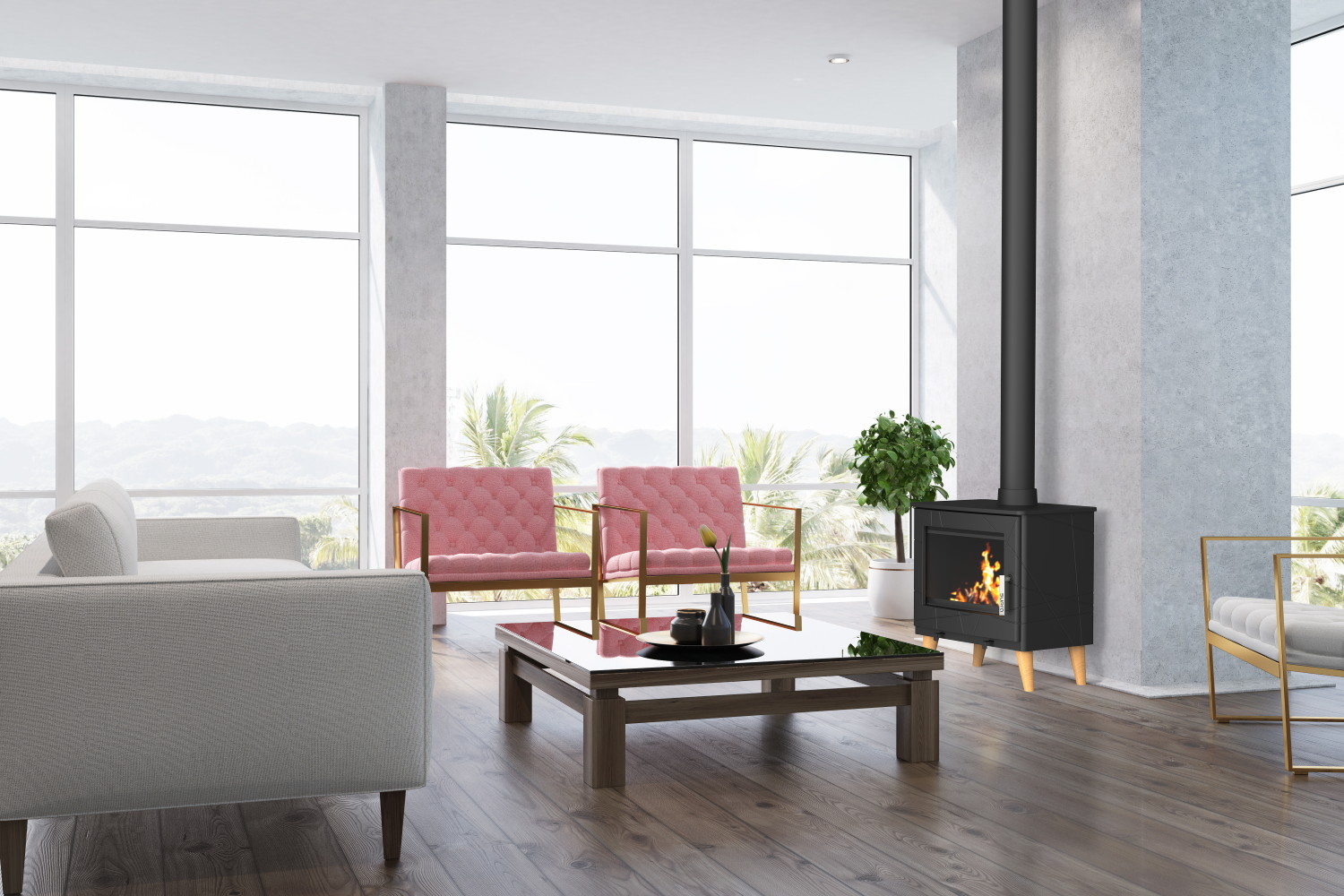 Poêle À Bois Stina 7,3kw En Fonte - Étanche - Eco Design