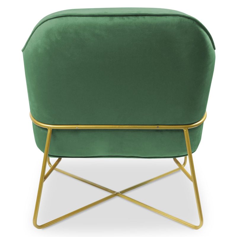Paris Prix - Fauteuil Design En Velours "starlight" 88cm Vert