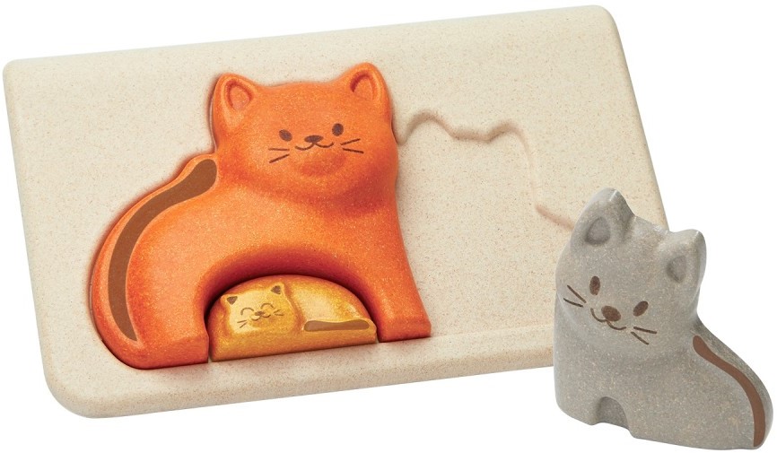 Plan Toys Puzzle De Forme En Bois Cats - 3 Pièces