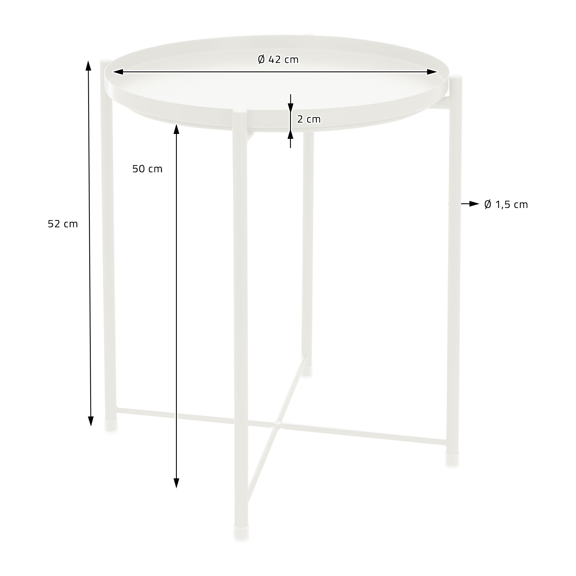 Table D'appoint Ronde Blanc Plateau Amovible Bout De Canapé Table Basse Salon