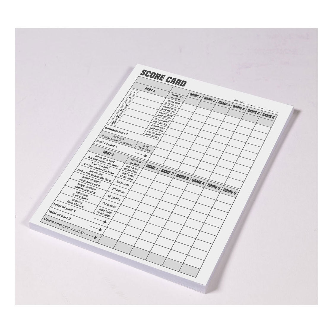 Clown Games Scorepad 50 Feuilles