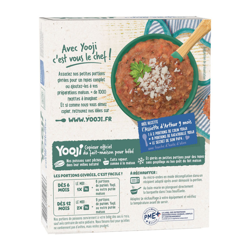  portions De Colin Haché Sauvage Pour 40 Repas Bébé 4-6 Mois YOOJI