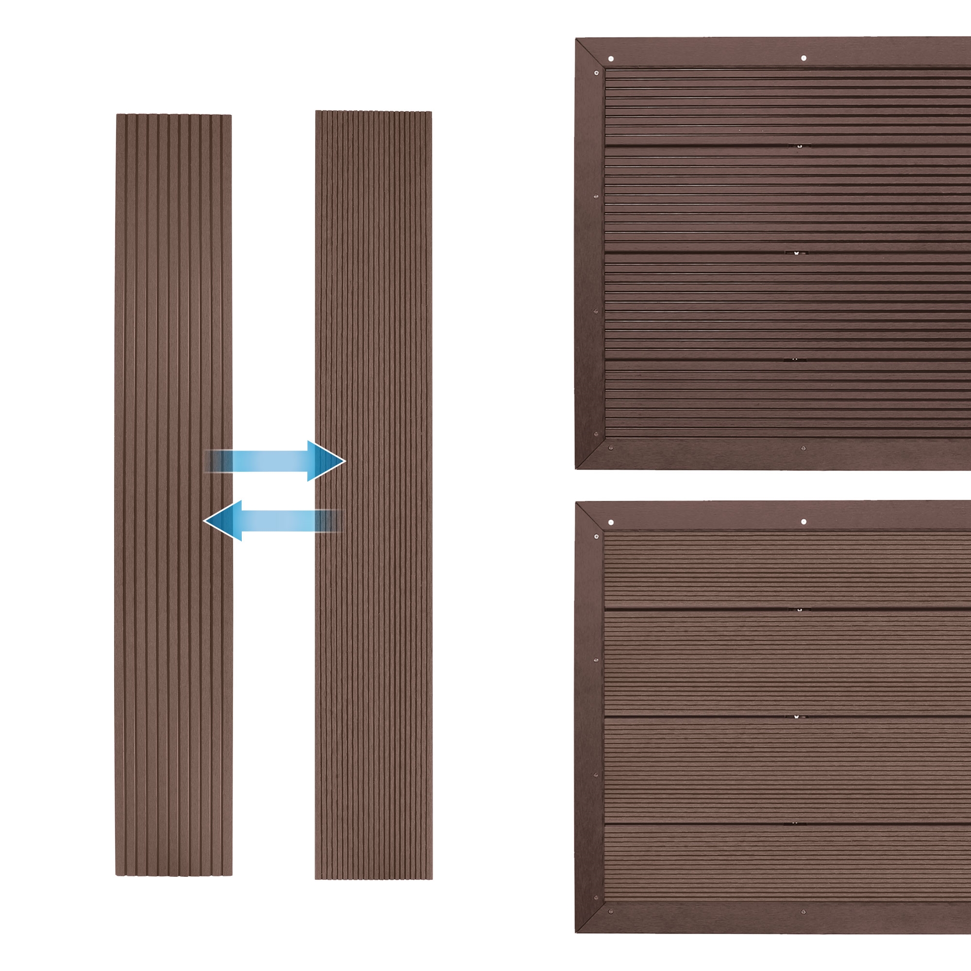 Elément De Sol Pour Douche Solaire En Wpc Marron Antidérapant 101 X 5,5 X 63 Cm