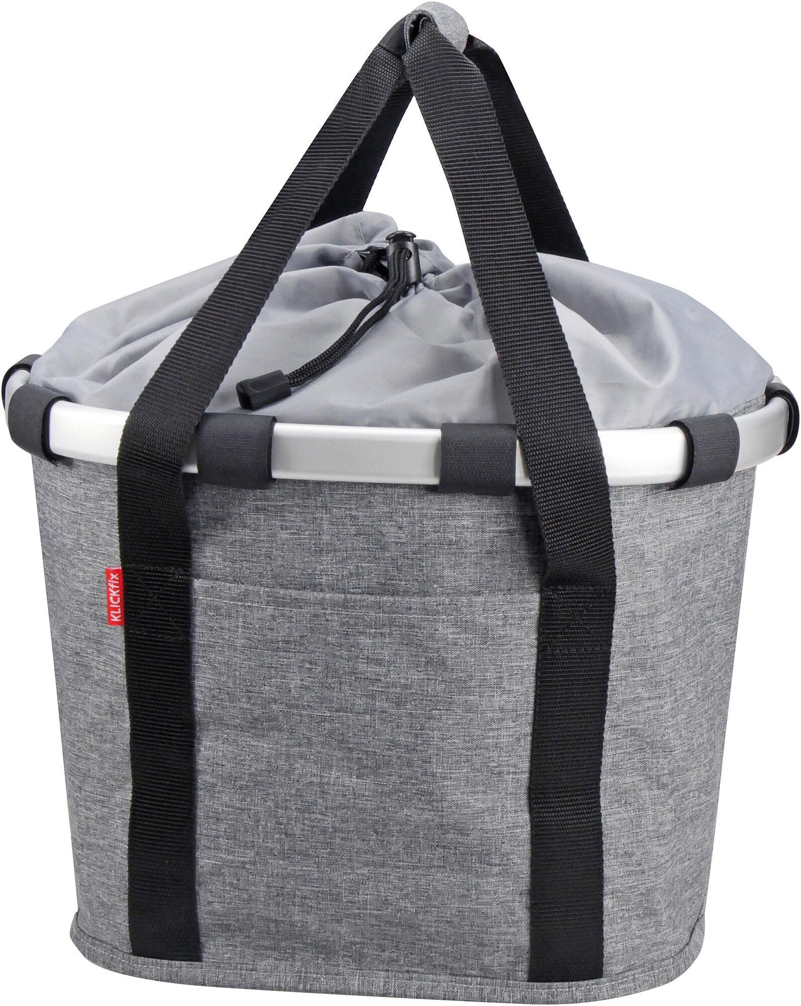 Klickfix X Reisenthel Bikebasket Twist Argent - Panier Vélo Pliable Avec Fixation Klickfix
