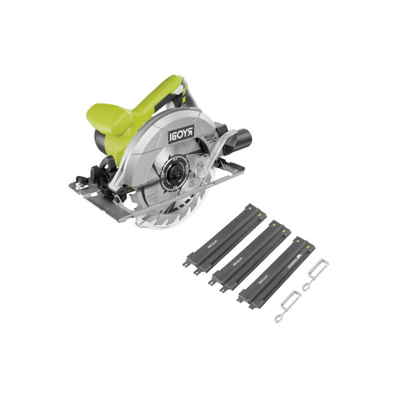 Pack Ryobi Scie Circulaire - Rcs1400-g - 1400w - 66mm - Guide De Coupe - Rak03sr