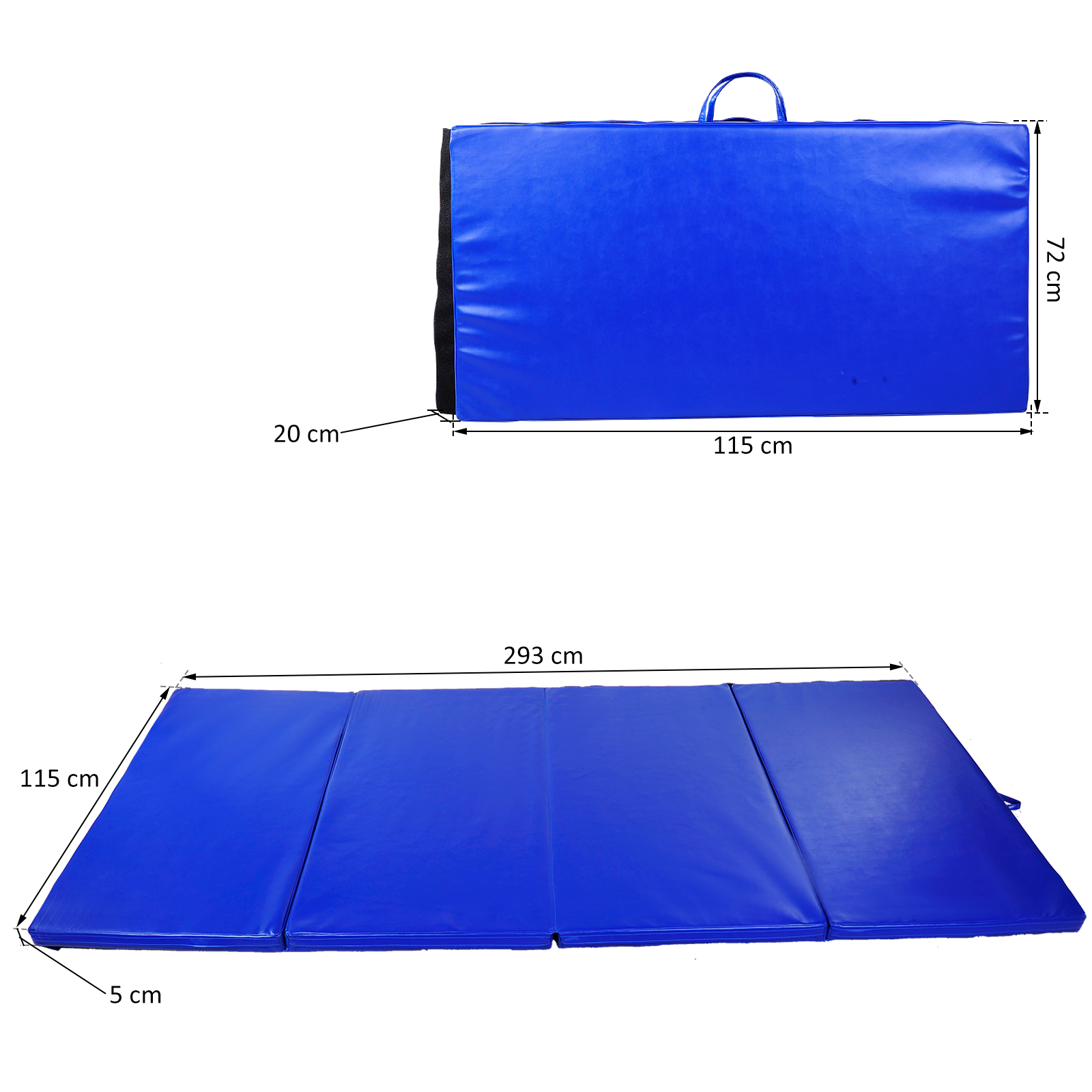 Tapis De Sol, Tapis De Gymnastique Pliable En 3 Parties Antidérapant Avec 2 Poignées