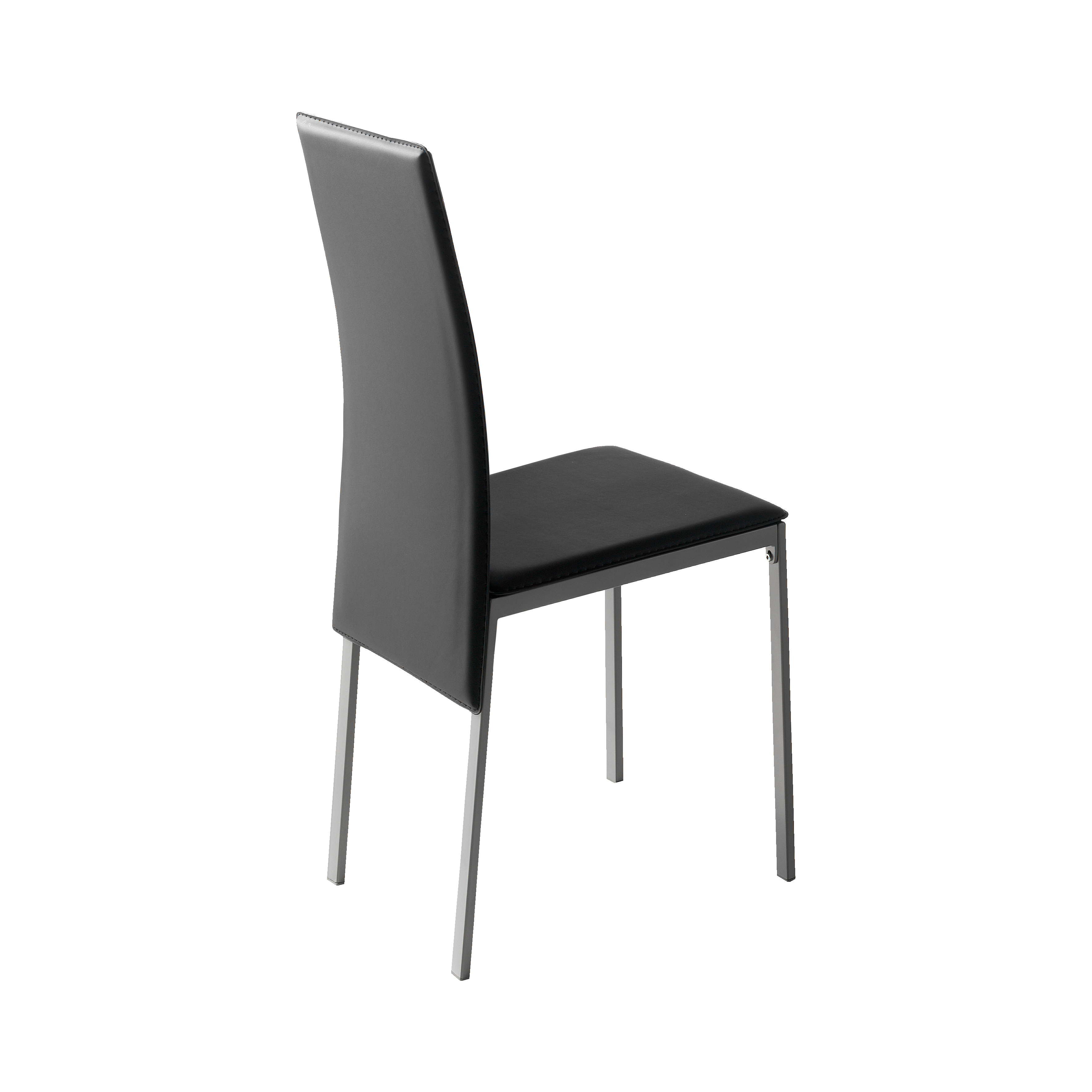 Momma Home - 4 X Chaises De Cuisine Melbourne En Simili-cuir Noir
