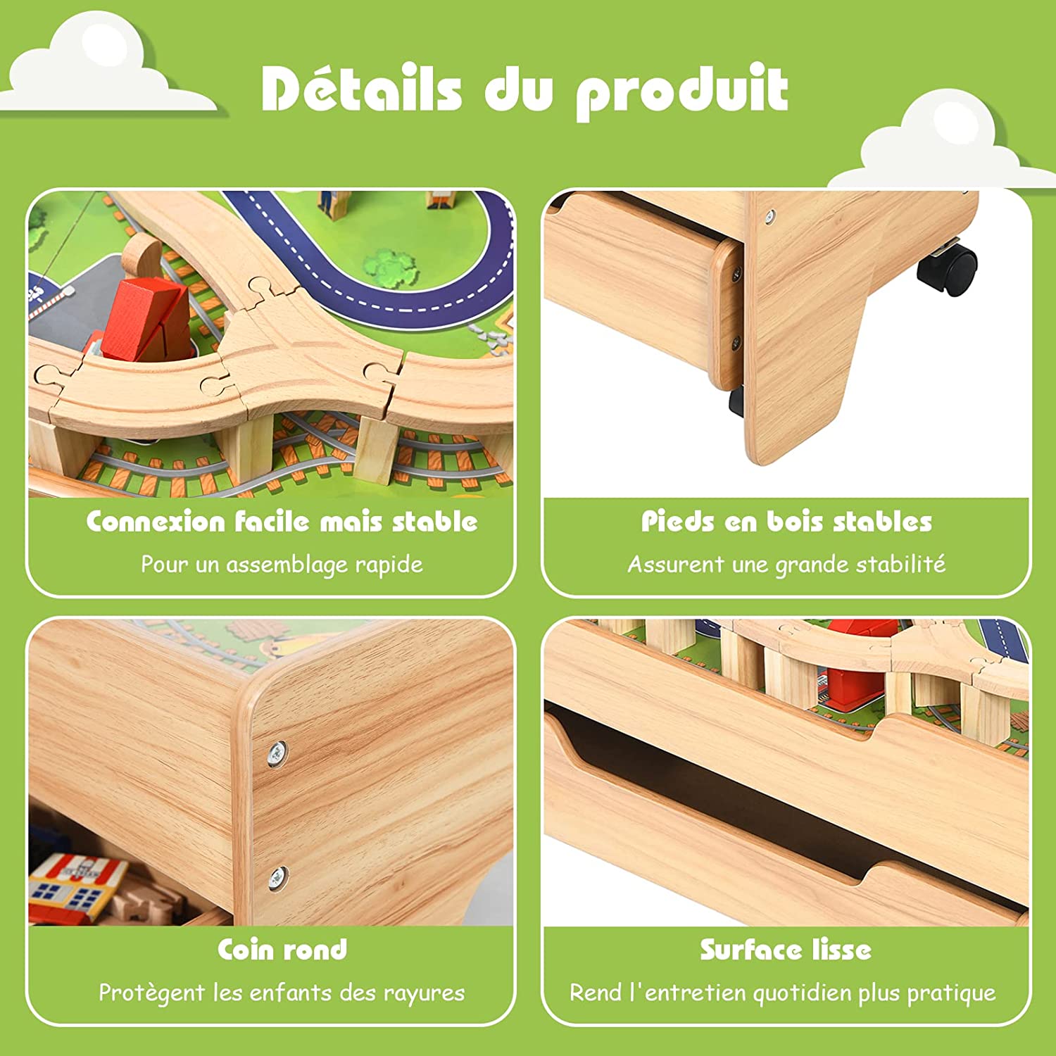 Circuit Voiture Enfant 100 Pcs Avec Table D'activités