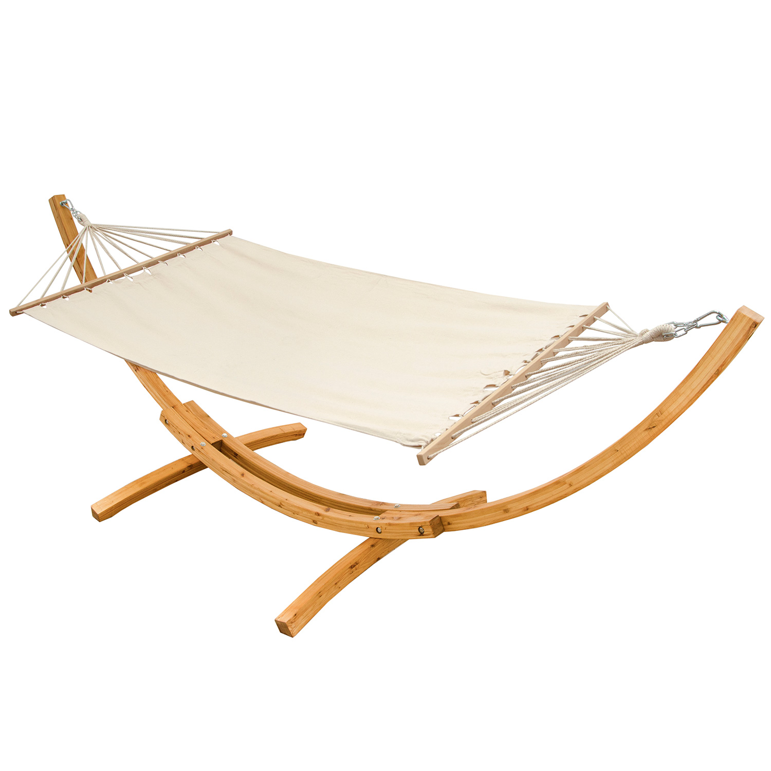 image: Image: Hamac Xxl Avec Support En Bois Naturel Chaise Longue Suspendue Pour Jardin Beige