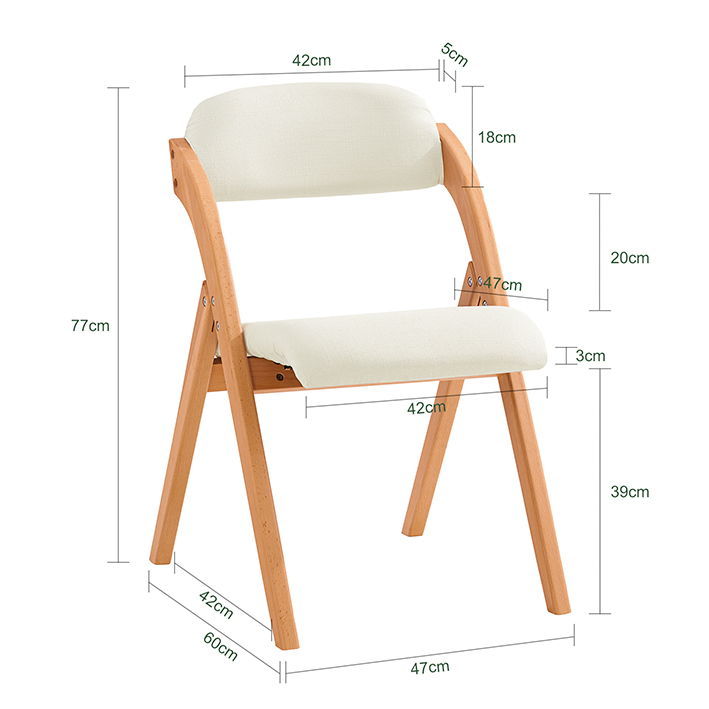 Chaise Pliante En Bois Blanc Fst92-w