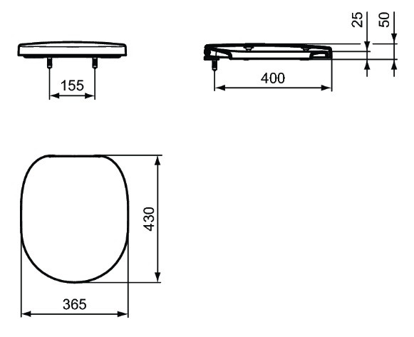 Ideal Standard - Abattant Recouvrant Connect Blanc Ideal Standard