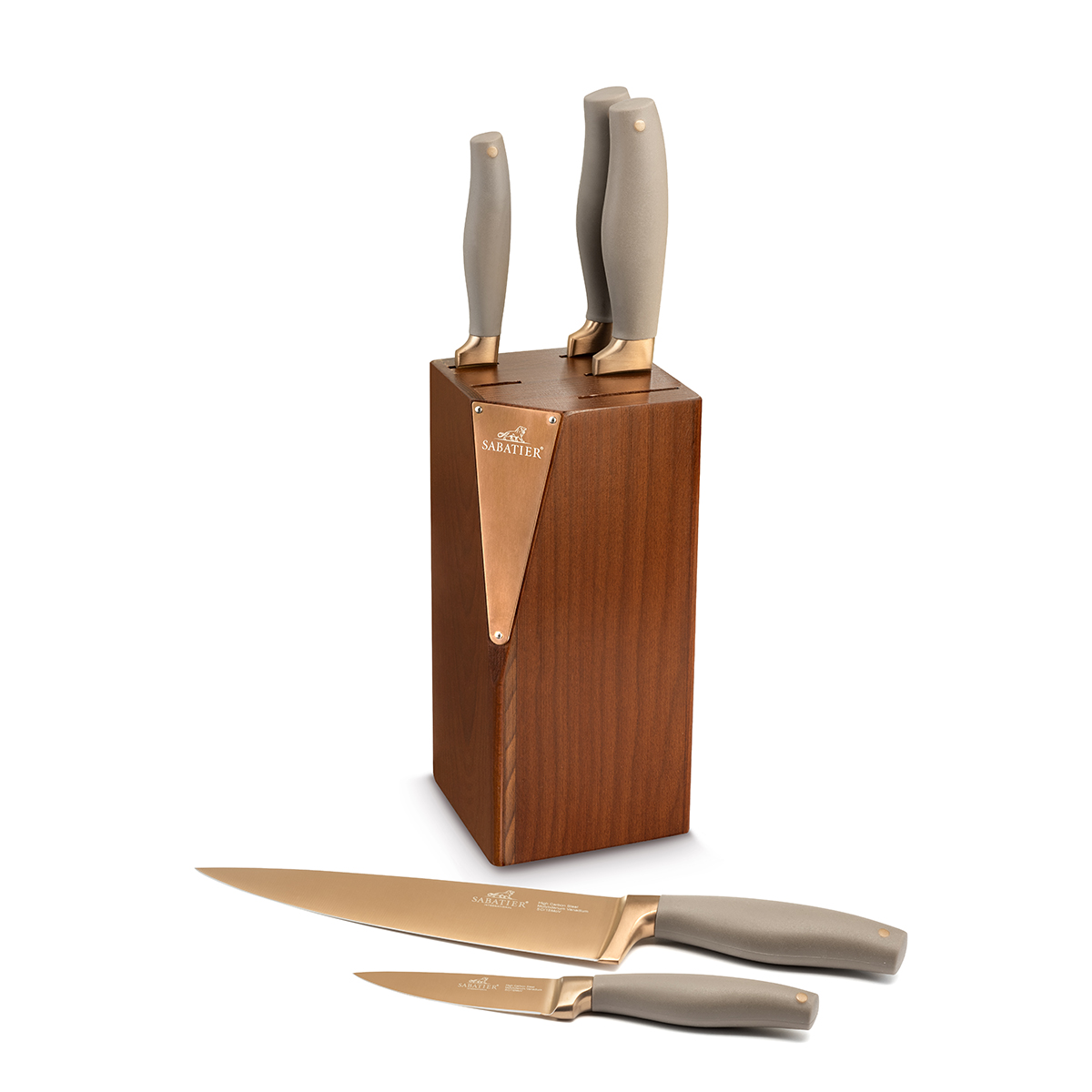 Bloc Seki Bistre + 5 Couteaux Copper Lion Sabatier 668684 à Prix Carrefour