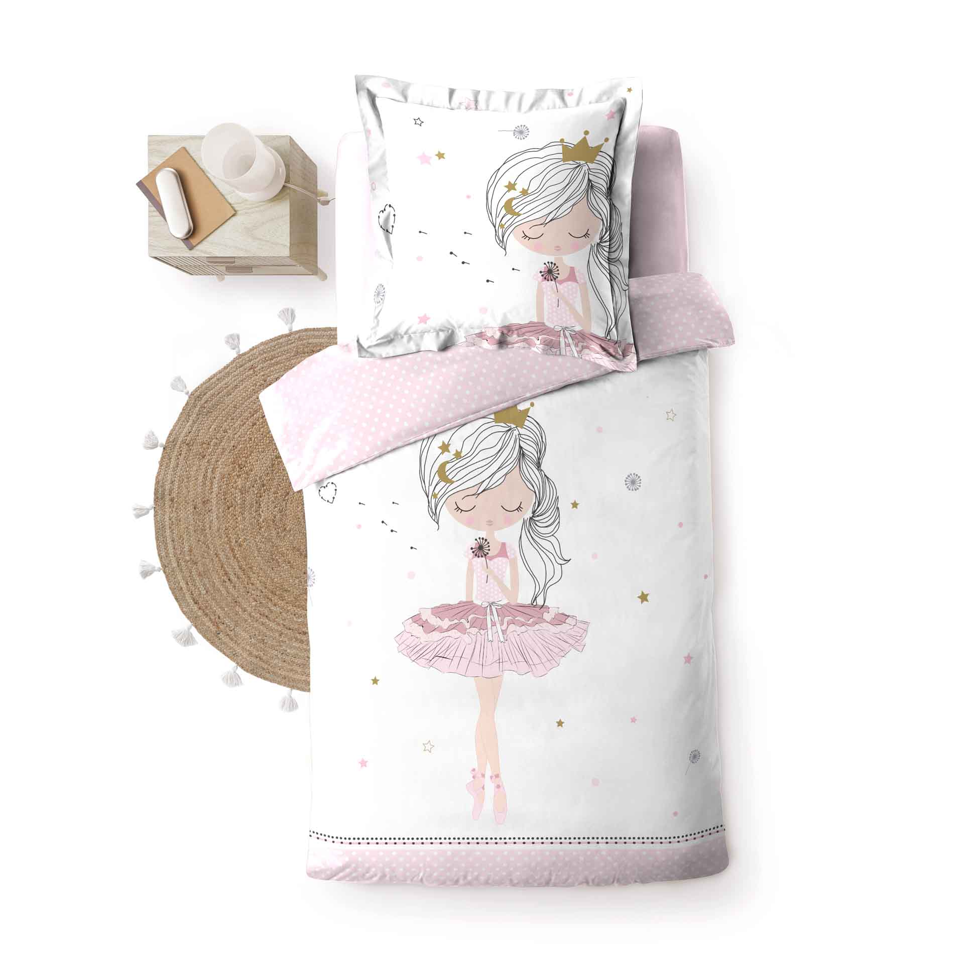 Housse De Couette 3D Danseuse 220x240 Cm - 3 Pièces Microfibre Douce, Taies 65x65 Cm, Violet