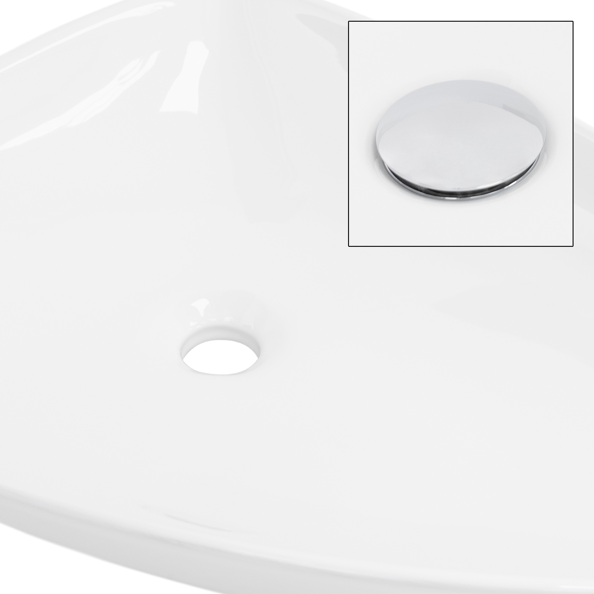 Vasque À Poser En Céramique Blanc Lavabo Avec Garniture De Vidage 690x460x130 Mm