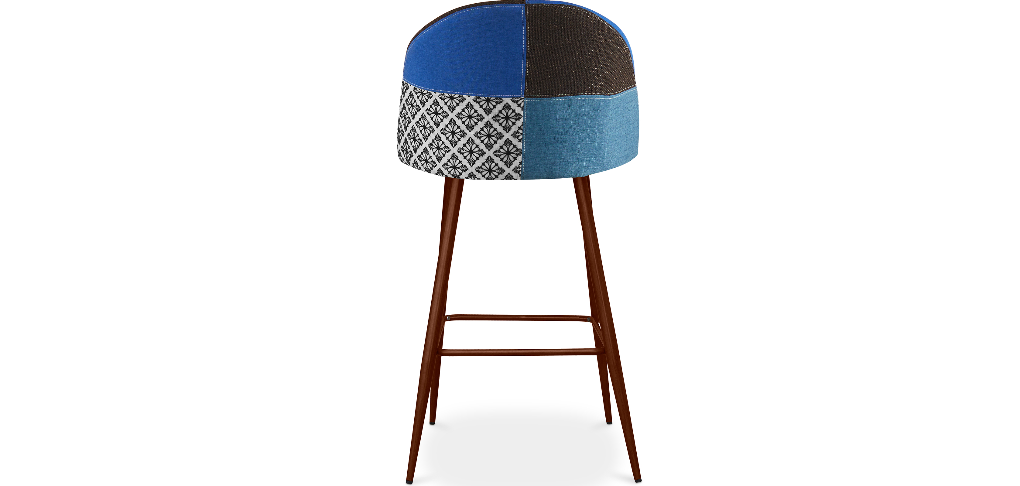 IDMarket Lot De 4 Tabourets De Bar Mady Velours Mix Color - Bleu, Gris Clair, Gris Foncé