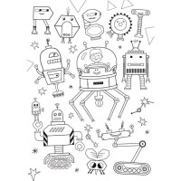 Clementoni - 26061 - Robots - 60 Pieces A Colorier