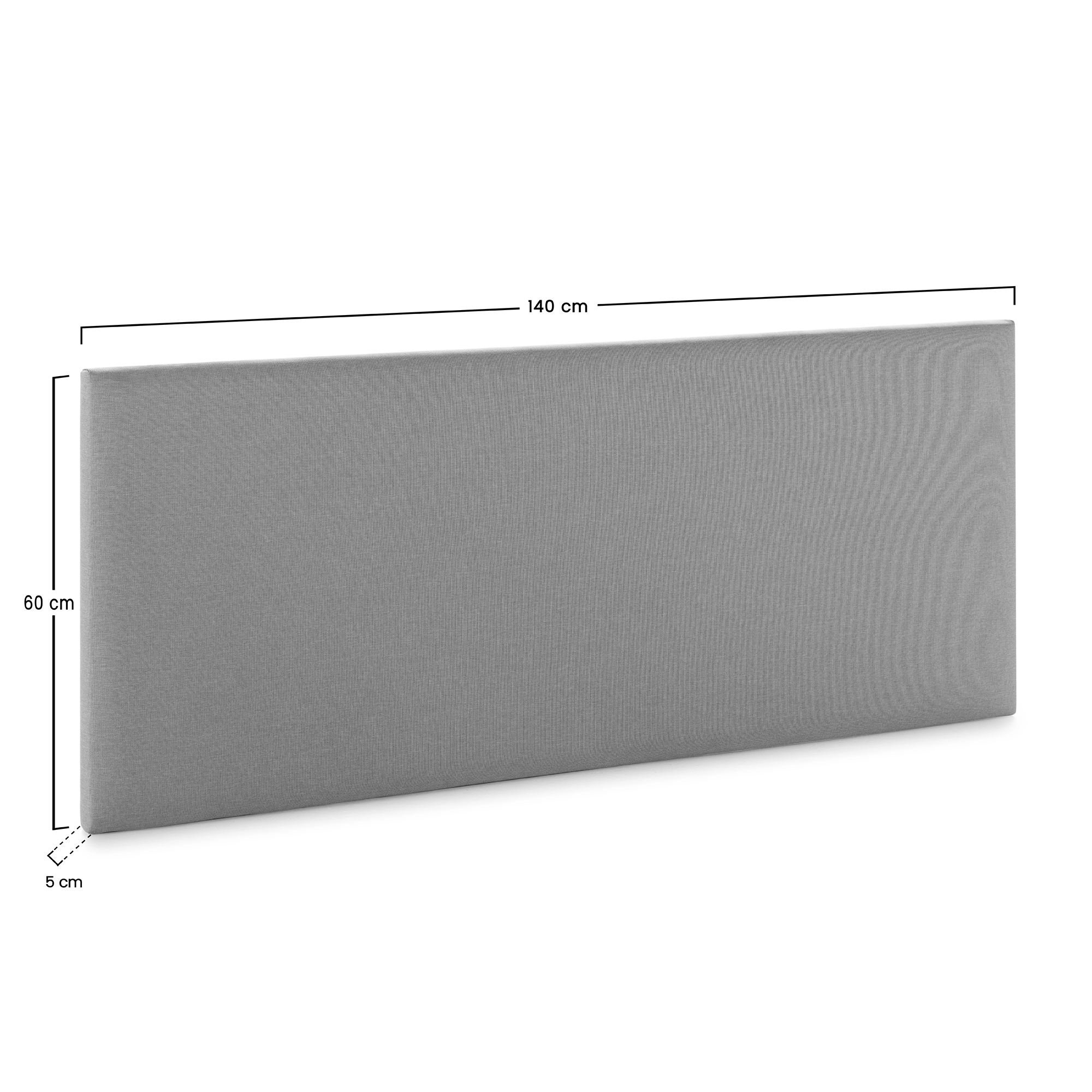 Tête De Lit Aura Tapissée En Tissu Beige 140x60 Cm