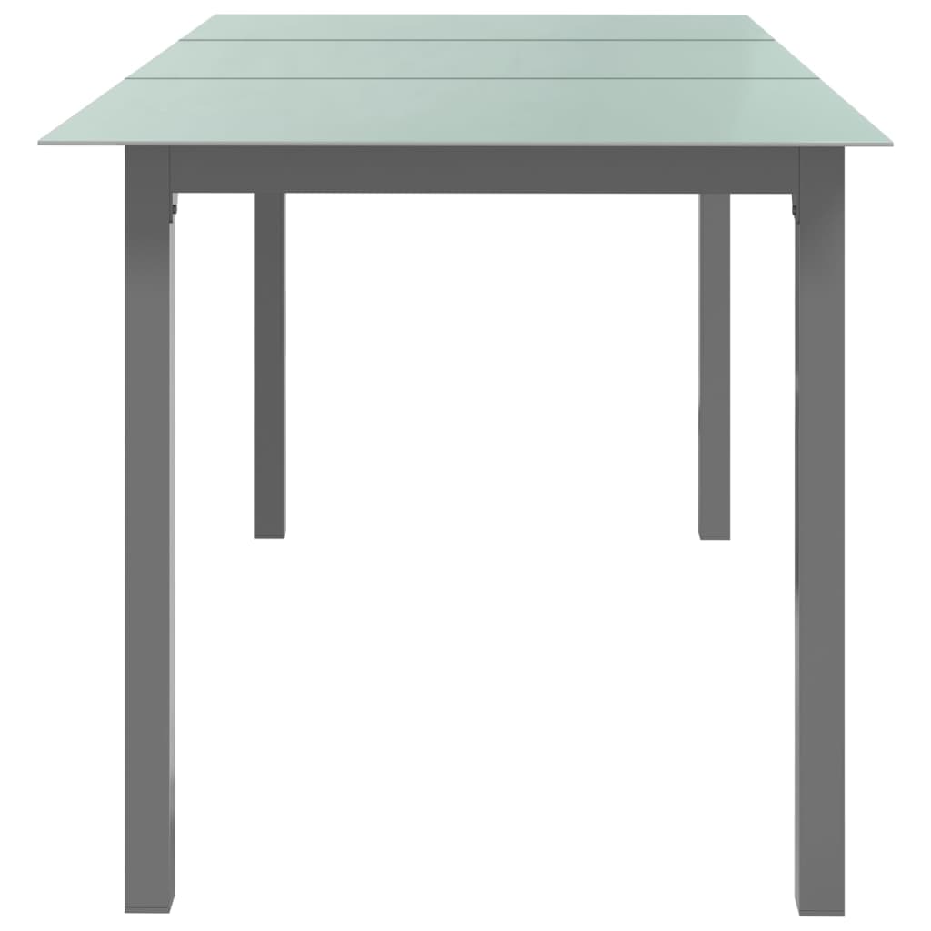 Table De Jardin Gris Clair 150x90x74 Cm Aluminium Et Verre