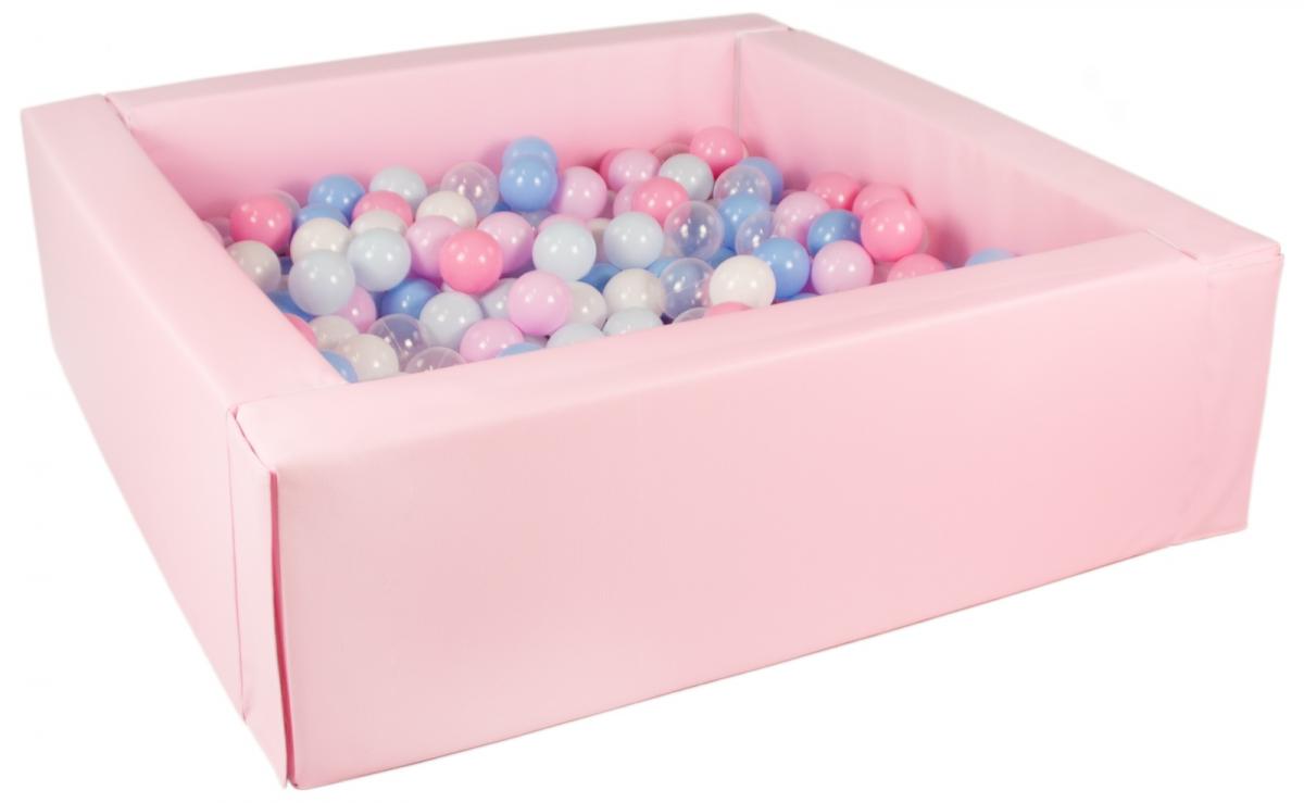 Piscine À Balles Carrée Avec 300 Balles - Rose Clair/blanc, Transparent, Bleu,