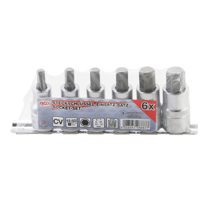 Jeu De Douilles À Embouts Bgs Technic - 12,5mm (1/2") - Six Pans Intérieurs 6/14mm -
