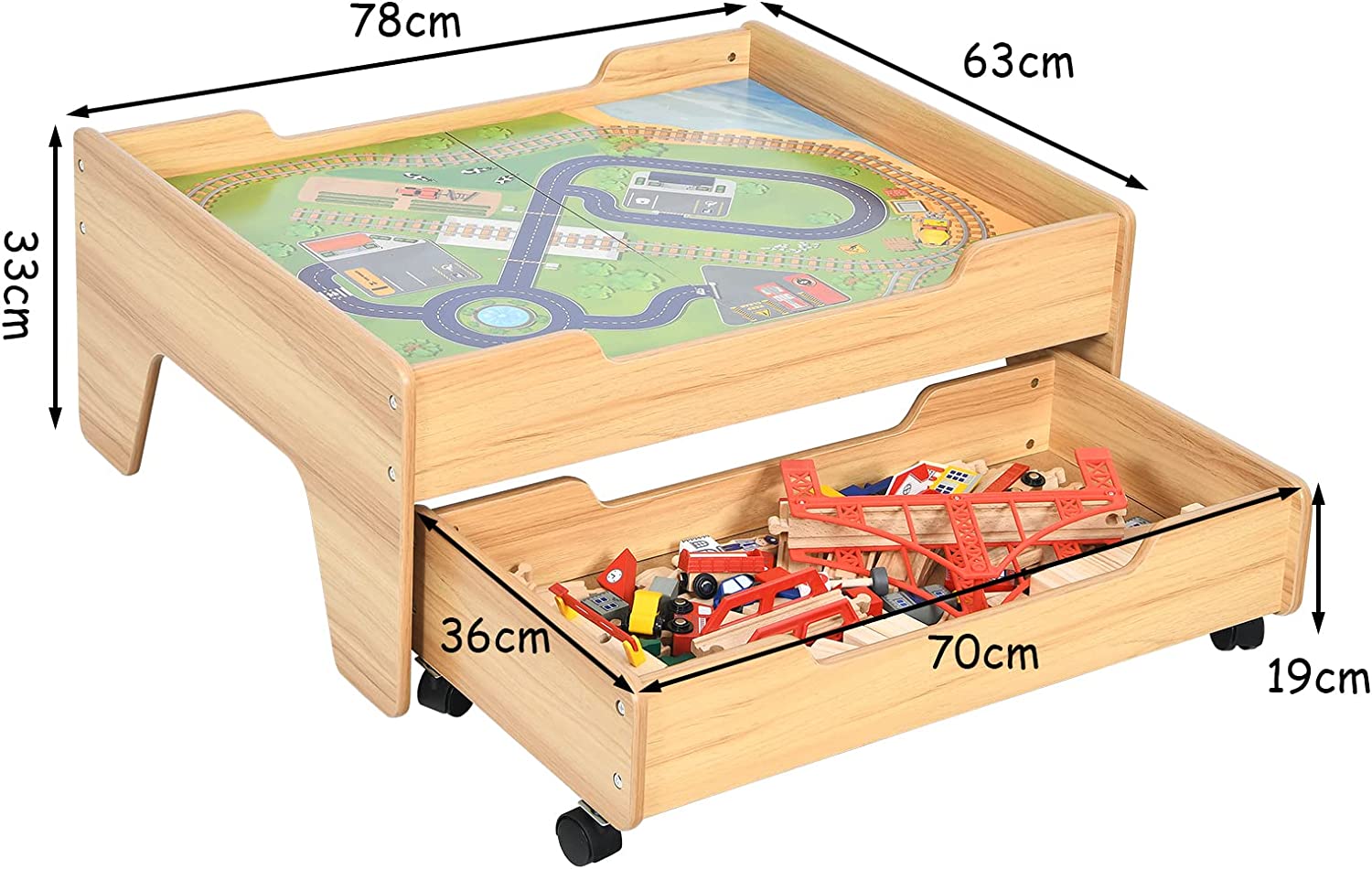 Circuit Voiture Enfant 100 Pcs Avec Table D'activités